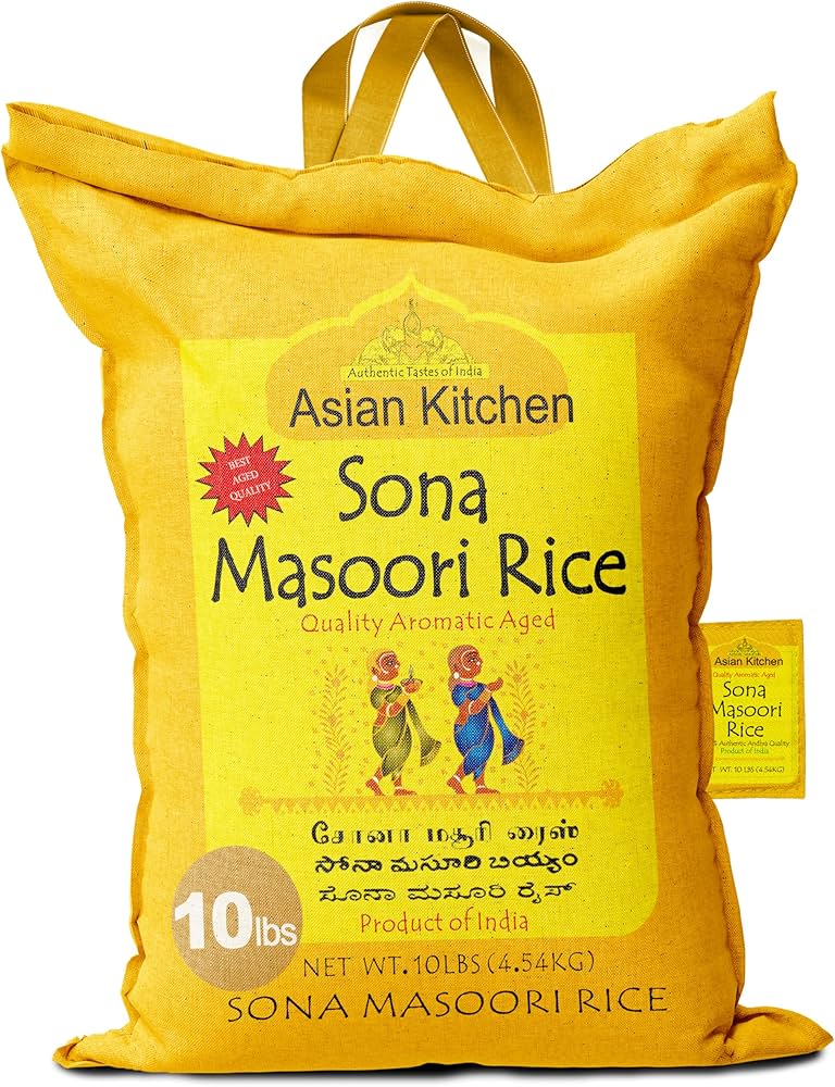 Asian Kitchen White Sona Masoori Aged Rice 10-Pound Bag